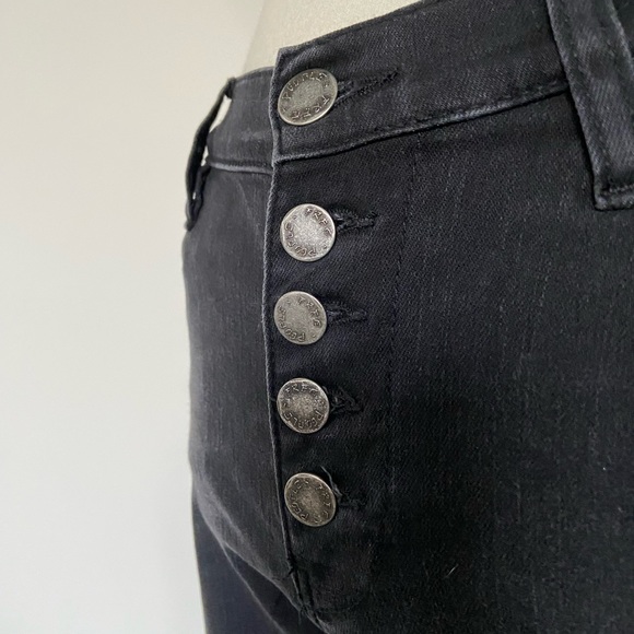 NWT Free People black denim button front jeans. Size 27. - Picture 7 of 8